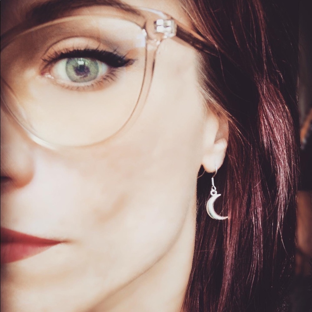 3D Crescent Moon earrings Donation